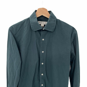 Reiss Medium Green Slim Fit Button Front Shirt